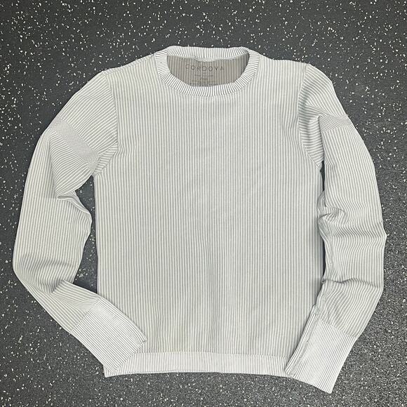 Cordova Ribbed Knit Base Layer Long Sleeves Top Women XS / S White Gray seamless - Picture 1 of 5
